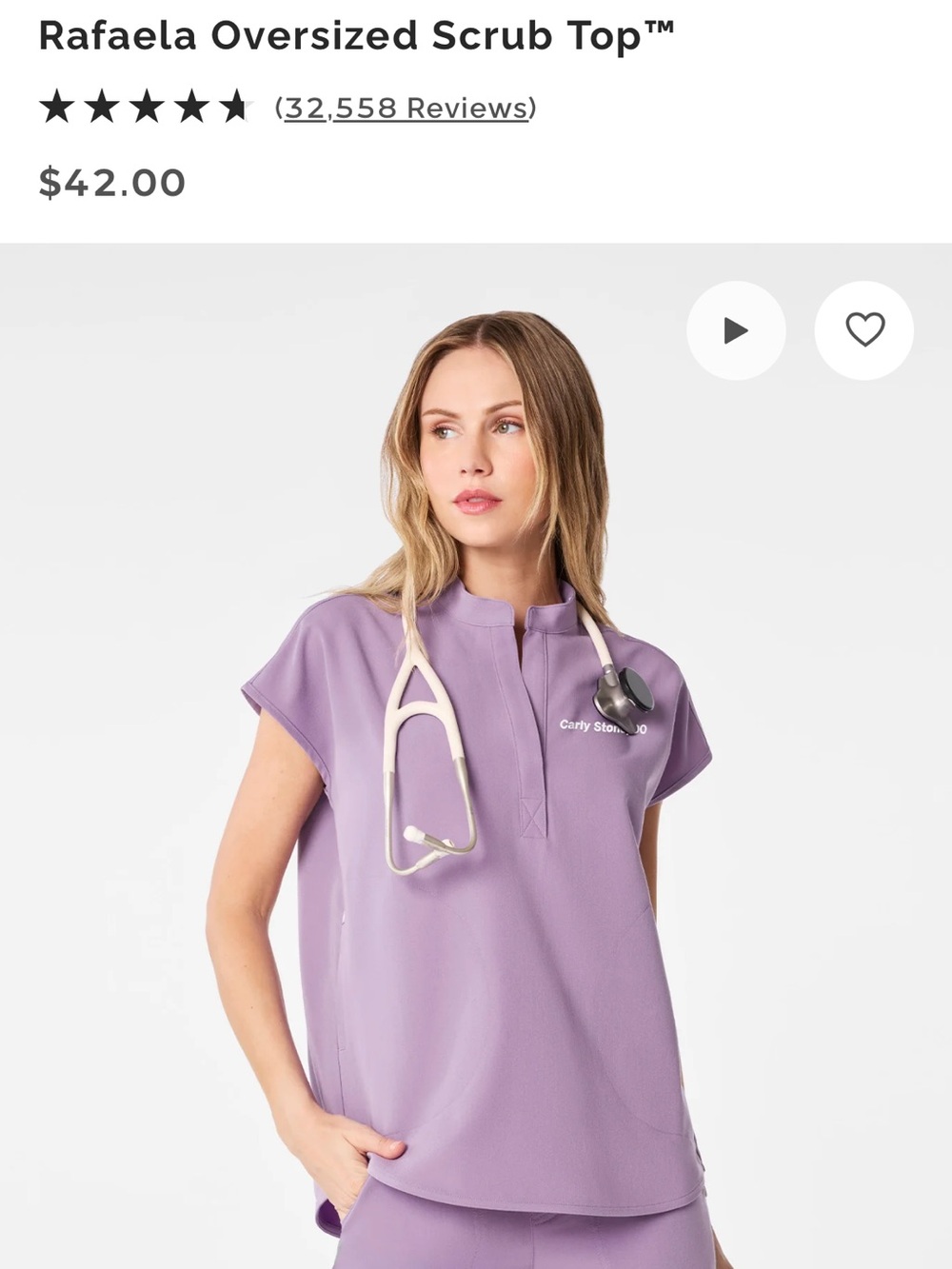 Figs Purple Rafaela Oversized Scrub Top With Joggers Size M Women - Picture 16 of 16